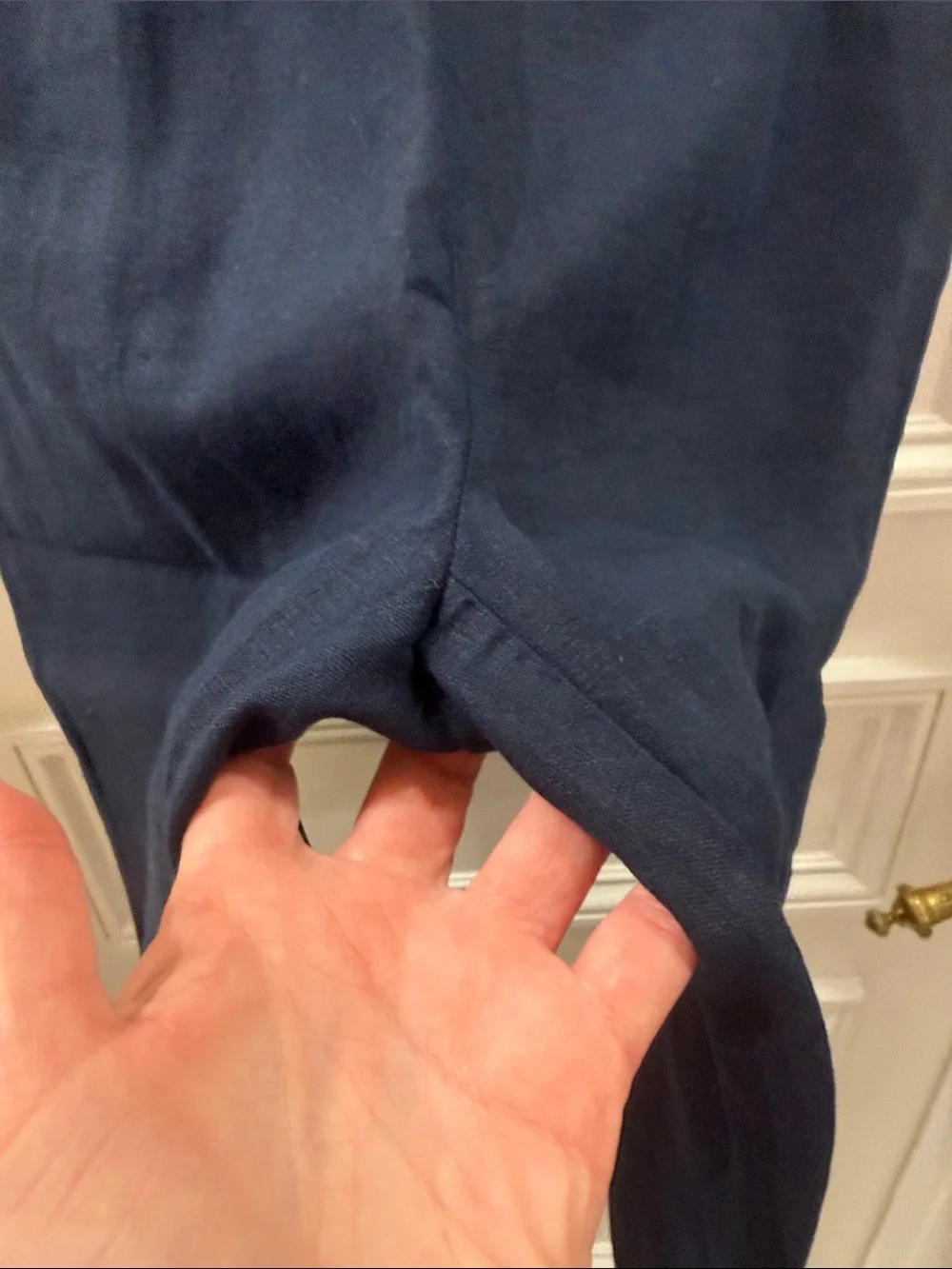 NWOT Quince Deep Navy Linen Pants with Side Pockets & One Back Pocket Small #333
